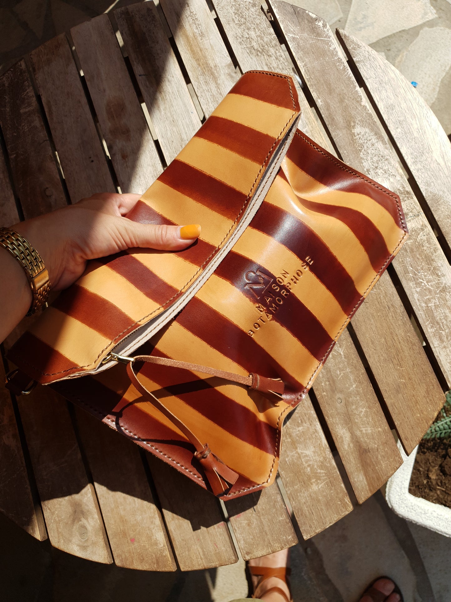 Large Striped Pouch/Bag