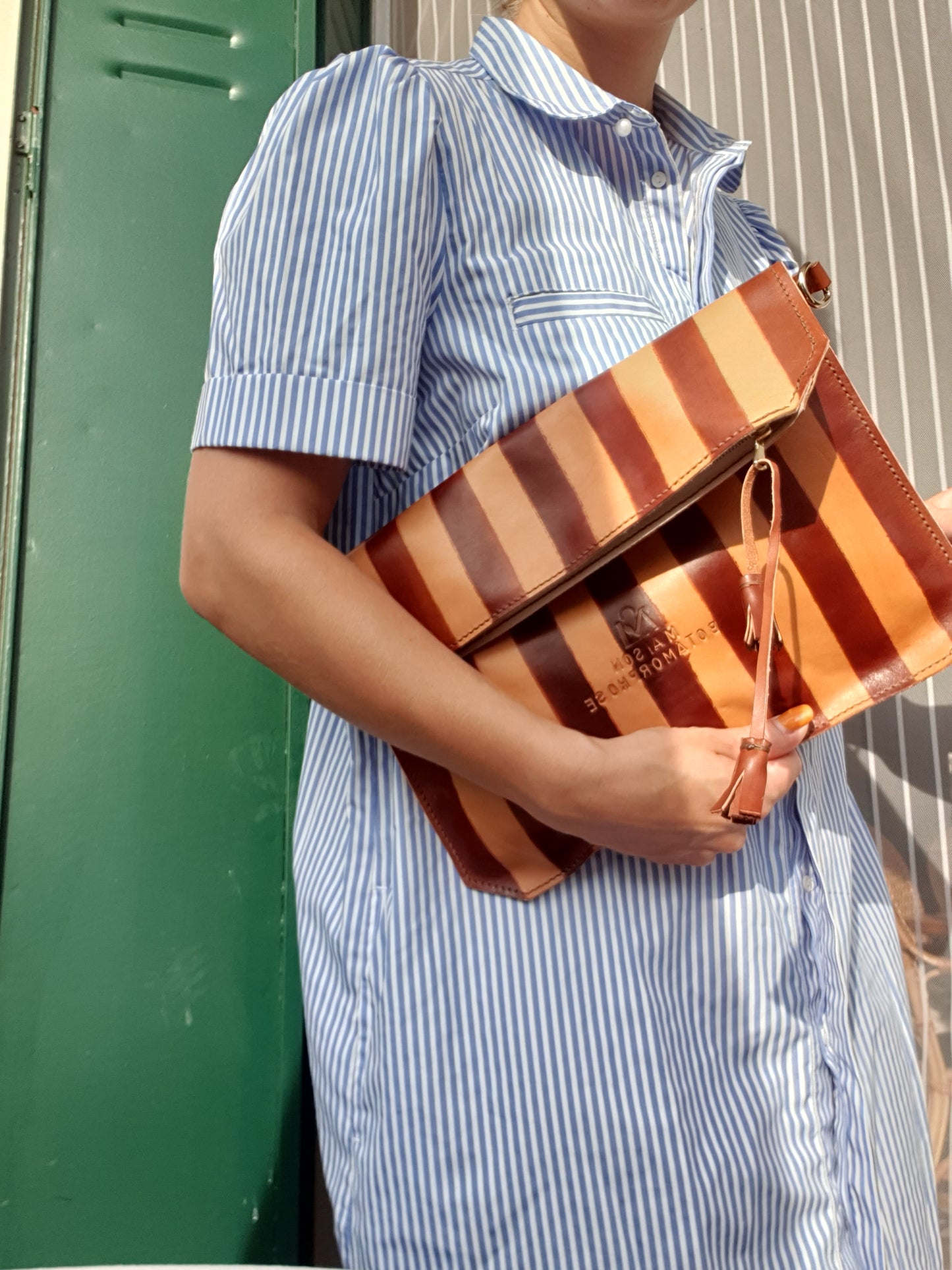 Large Striped Pouch/Bag